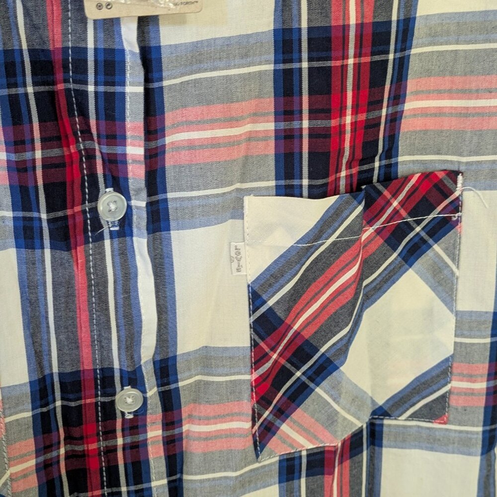 NWT Levi's Sleeveless Plaid Button-Down Shirt 100% Cotton Womens Small - Picture 8 of 9